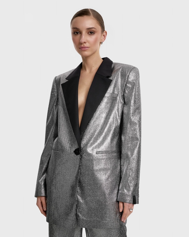 Opra Marynarka Azza Silver/Black Oversize