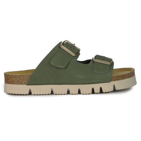 Dr. Brinkmann Women's Slides Olive Leather