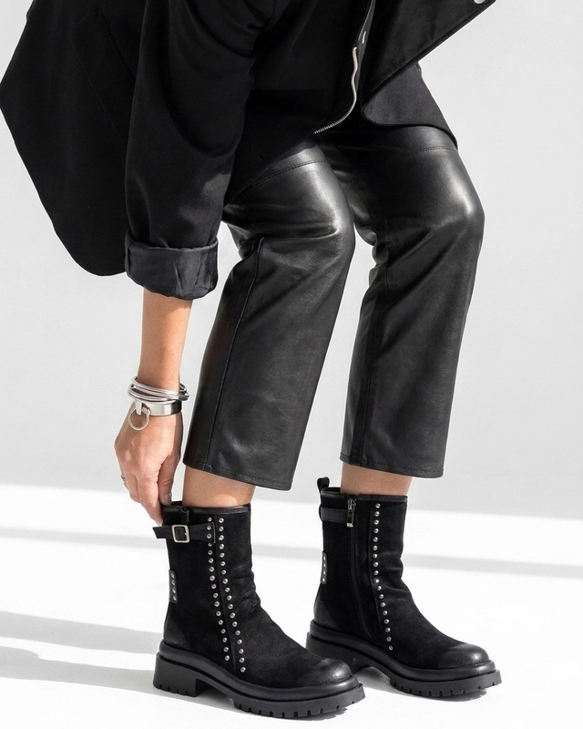 Maciejka Women's Leather Ankle Boots with Zipper Black K7727-01/00-7