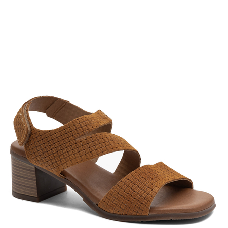 Maciejka Suede Sandals On Block Heel Brown E7401-29/00-1