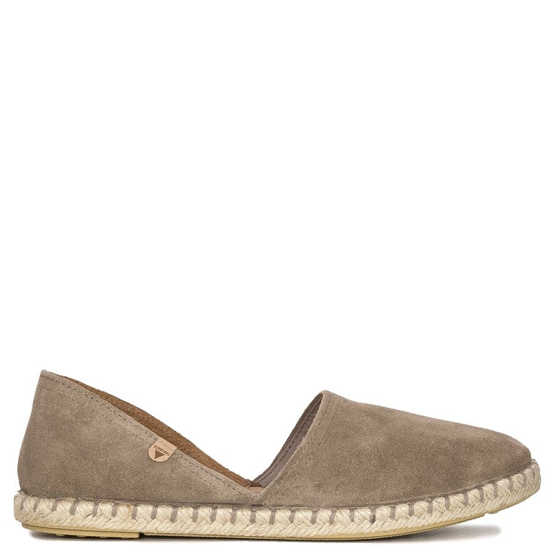 Verbenas Carmen Espadryle Damskie Zamszowe D'Orsay Beżowe CARMEN-SER-PIEDRA