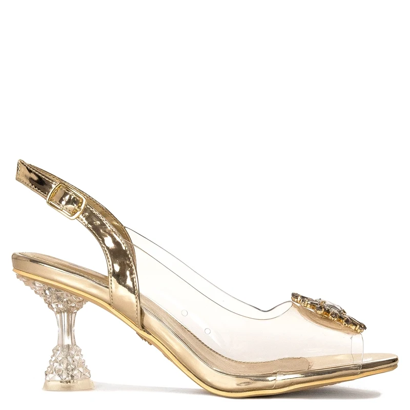 Sca'viola Women's sandals on a high heel Gold