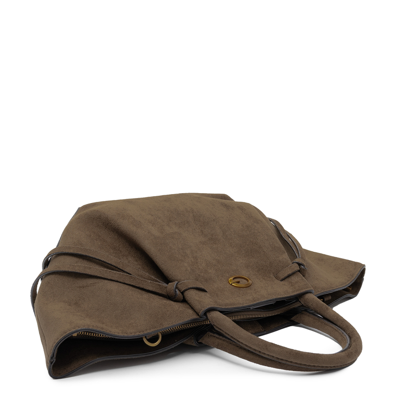 Guess Allegra Girlfriend Satchel Zamszowa Torba Trapezowa Oliwkowa HWSG2237060-OLIVE