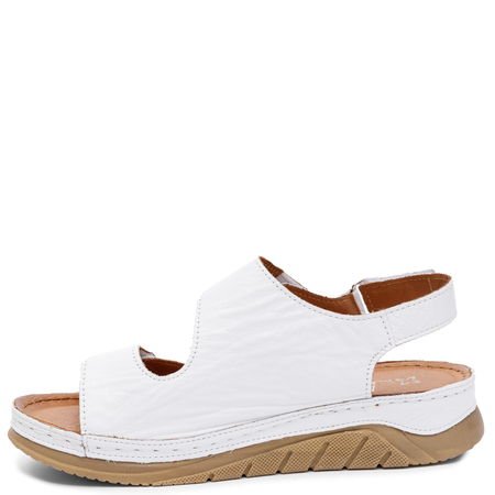 Maciejka White Leather Platform Sandals L4495-11/00-1
