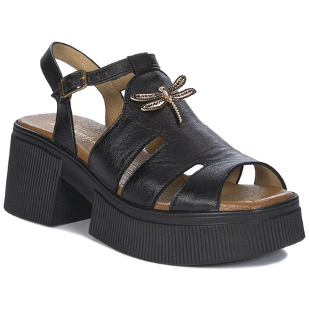 Maciejka Black 06548-01/00-5 Leather Sandals