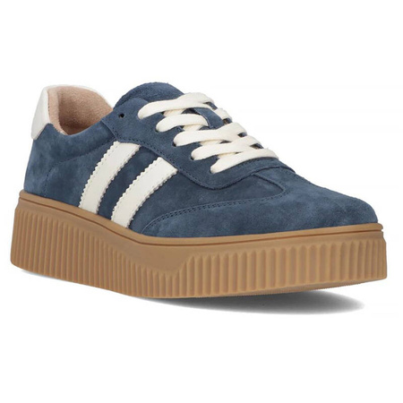 Filippo Sneakersy Damskie Skórzane Na Platformie Nienieskie