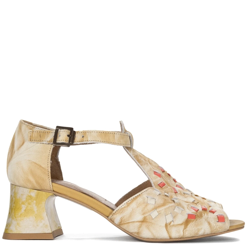 Maciejka Yellow Leather Sandals