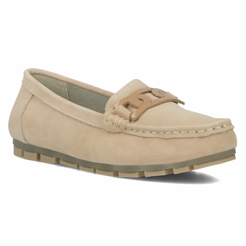 Filippo Women's Leather Moccasins Beige