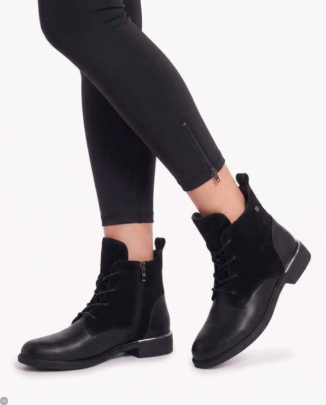 Filippo Black Women's Leather Warmed Boots
