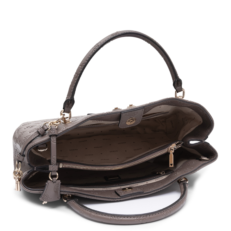 Guess Carmella Torebka Klasyczna Tłoczona Brązowa HWPD2225060-BEIGE
