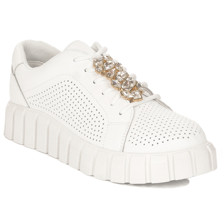 Artiker Sneakersy Damskie Na Platformie Białe