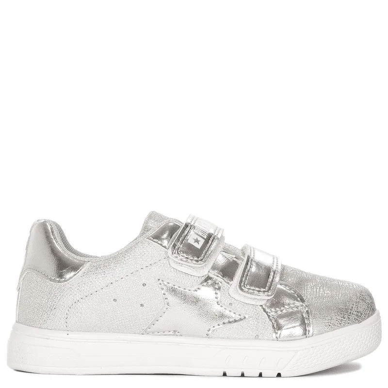 Big Star Children's sneakers for girls with Velcro Silver silver