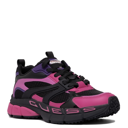 Guess Sneakersy Damskie Na Platformie Półbuty Z Dużym Logo Fuksja FLFBVLELE12-FUXIA