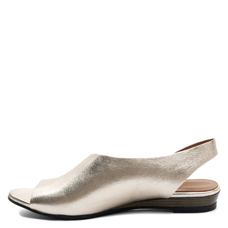 Boccato Leather Asymmetric Slingback Sandals Metallic Gold 167-590-GOLD-KRI