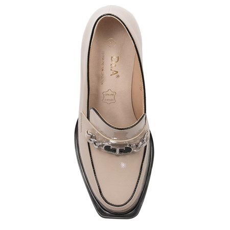 S.Barski Women's shoes on the post, beige lacquer