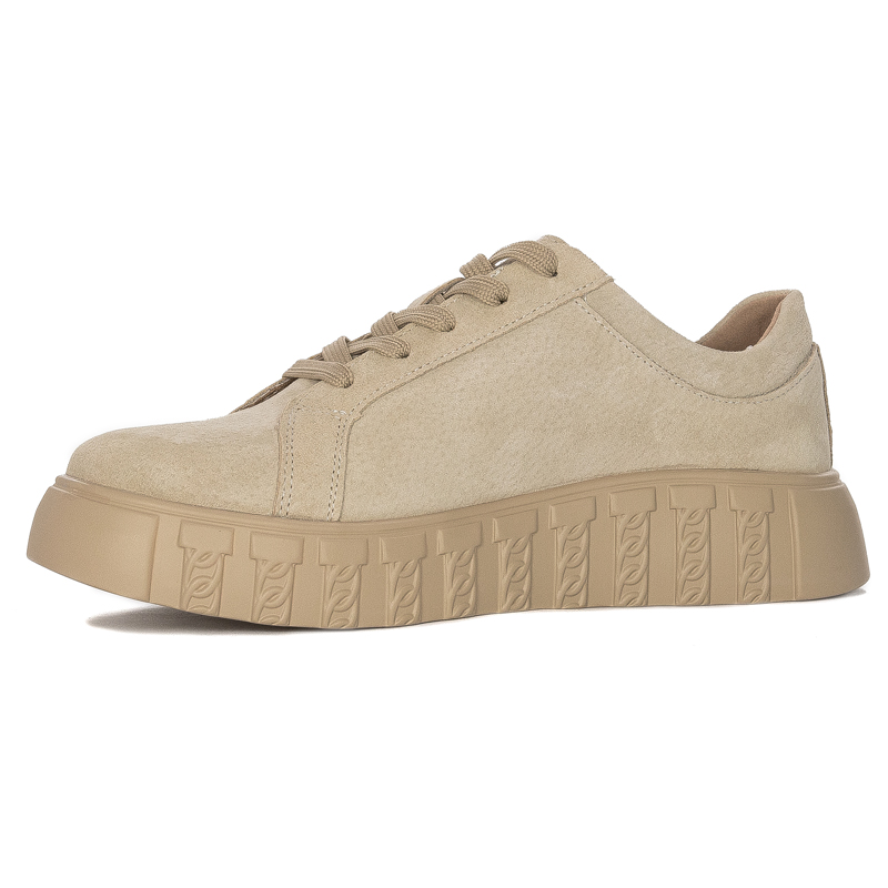Filippo Półbuty Sneakersy skórzane beżowe
