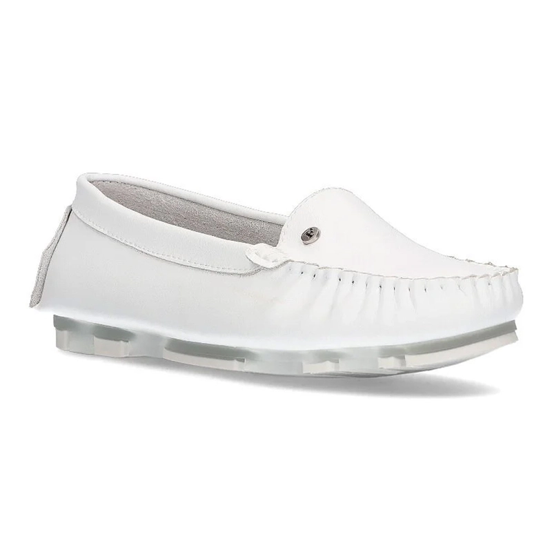 Filippo Women's Leather Moccasins White