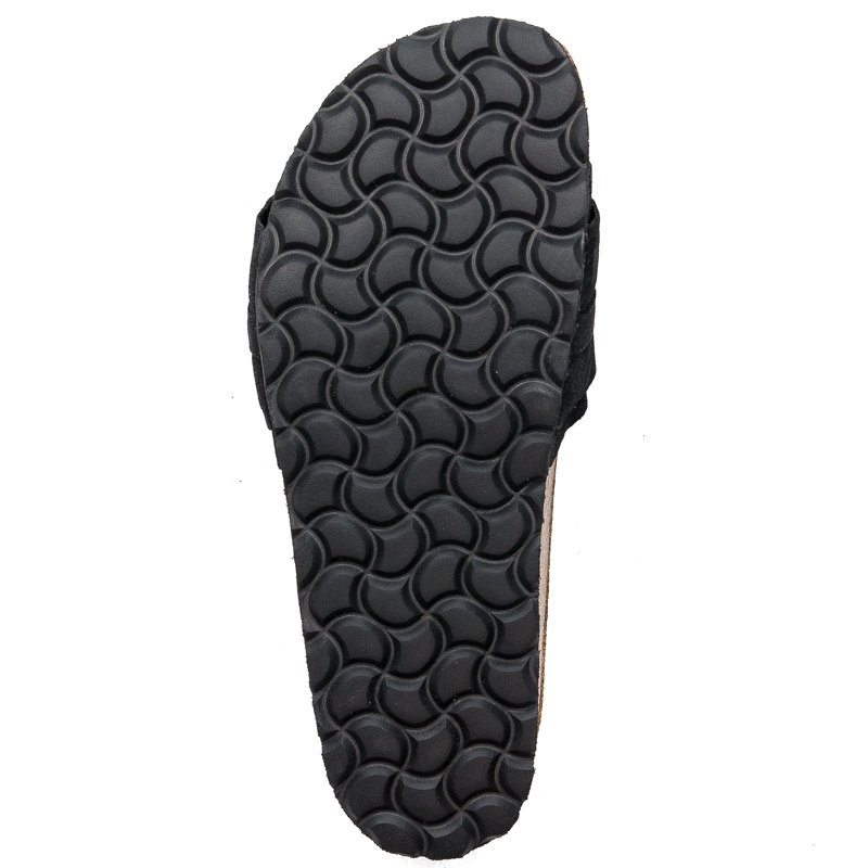Verbenas Rocio Women's Suede Mules With Ruffles Black ROCIO-SER-VOL-NEG