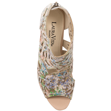 Laura Vita Women's Leather Sandals Albane 048 Bleu