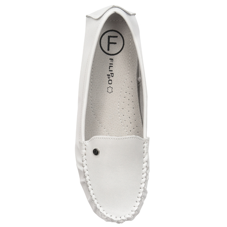Filippo Leather Women's White Moccasins