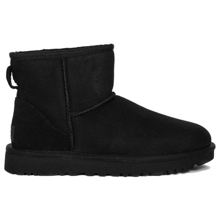 Botki UGG skórzane ocieplane W CLASSIC MINI II BLACK