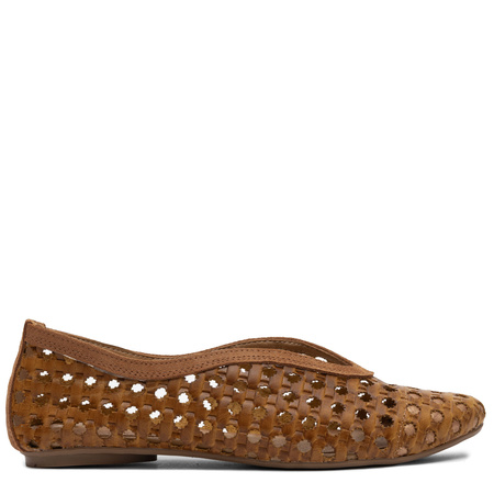 Maciejka Women’s Leather Perforated Flats Breathable Loafers Almond Toe Brown 07307-29/00-0