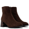 Maciejka Suede Leather Ankle Boots Block Heel Women’s Chocolate Brown K7202-02/00-8