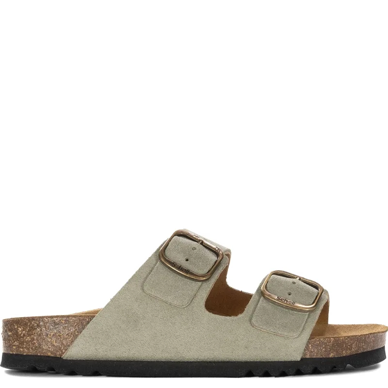 Scholl Women's Flip Flops Grey Green