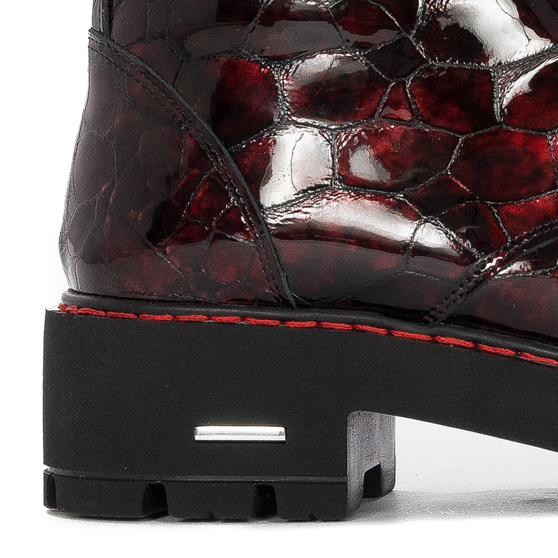 Artiker boots, leather, insulated, black and burgundy
