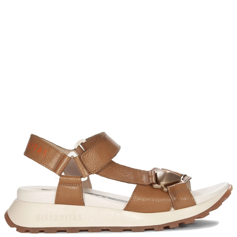 Hispanitas Women's Platform Brown Sandals Cuoio