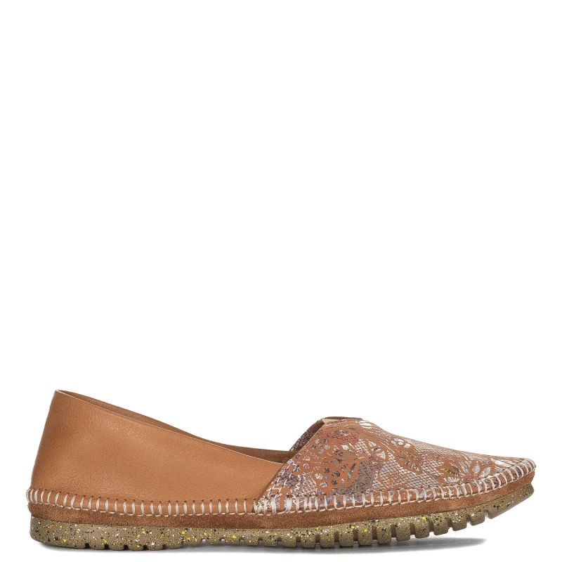 Maciejka Comfortable Leather Slip On Shoes Multi Color Ginger T1929-30/00-0