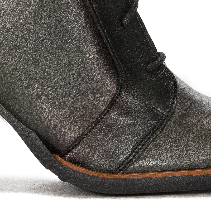Maciejka Lace-Up Ankle Boots Block Heel Green 05667-09/00-8