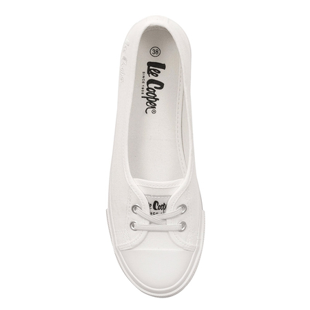 Lee Cooper Białe Materiałowe Trampki Slip-On Niskie Białe LCW-26-31-4356L
