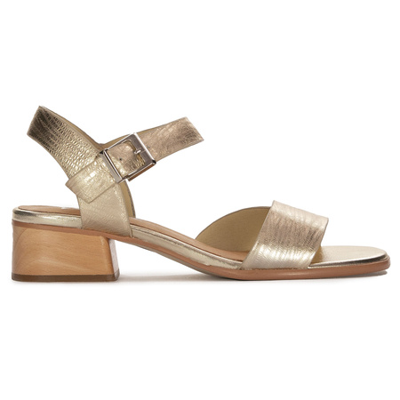 Maciejka Women's Leather Heeled Gold Sandals