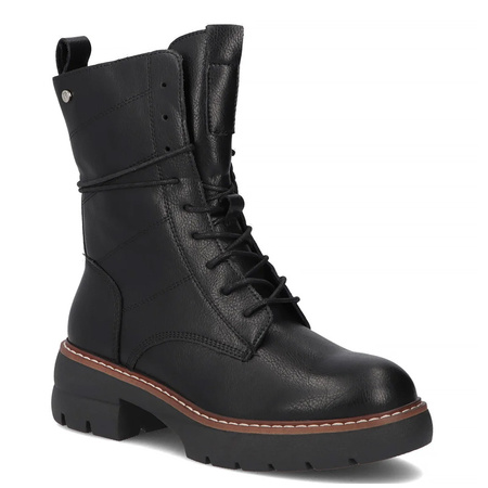 Filippo Leather Lace-Up Boots On Platform Black DBT7263-25-BK