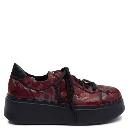 Maciejka Leather Women's Platform Sneakers Burgundy Low Shoes 6191W-14/00-8
