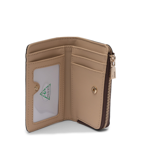 Guess Elegant Compact Women's Wallet With Logo Brown PD2222156-BROWN LOGO