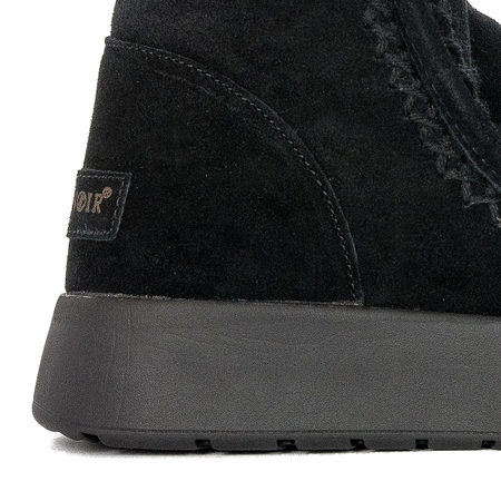 CAFENOIR Women's leather ankle boots Nero black