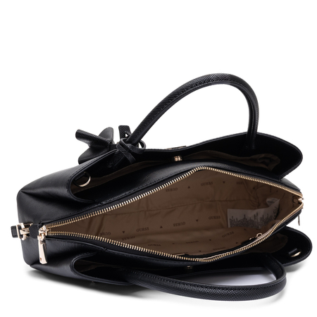 Guess Zadra Classic Satchel Handbag Textured Black HWZG2227050-BLACK