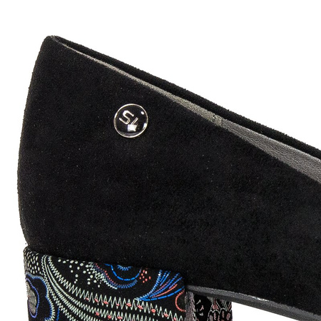 Sergio Leone PB149 MIC Black + Flowers Low Shoes