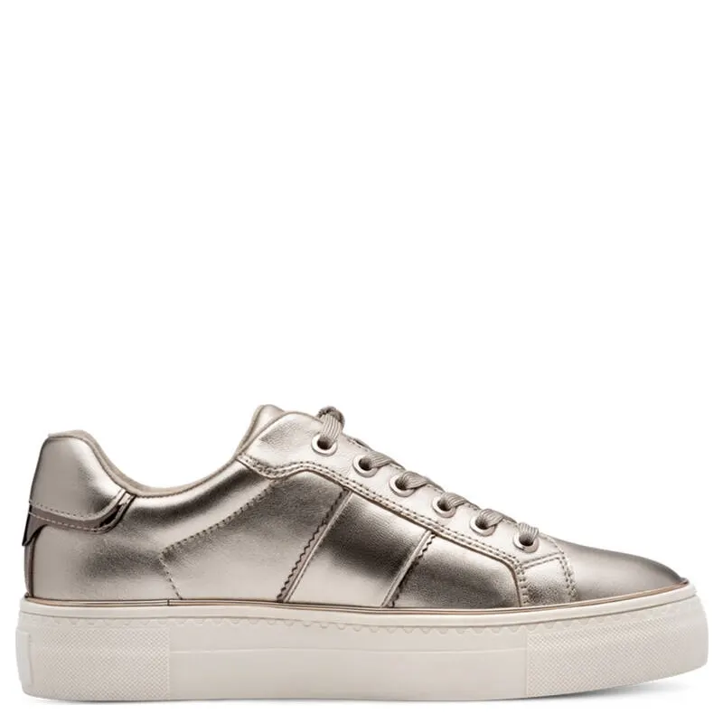 Tamaris Women's light gold platform sneakers