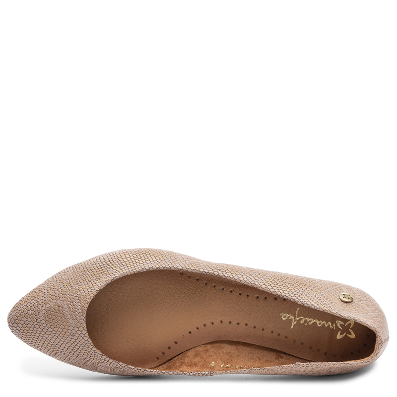 Maciejka Leather Ballet Flats Snake Print Gold 4100W-17/00-8