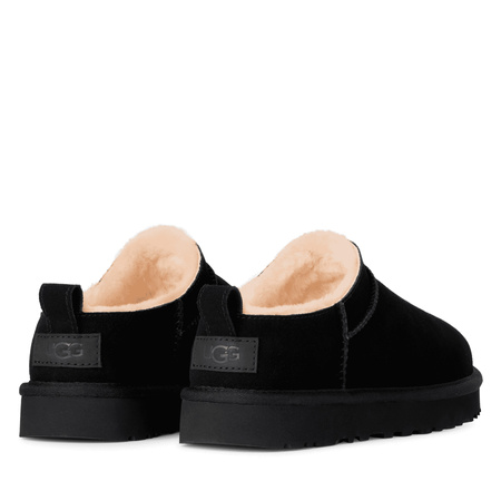 UGG Skórzane Wsuwane Półbuty Ocieplane Damskie Na Platformie W Classic Micro Black 1173891-BLK