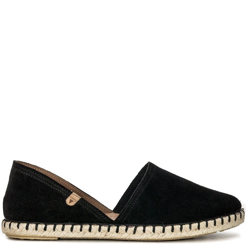 Verbenas Carmen Black Suede Leather Espadrilles CARMEN-SER-NEG