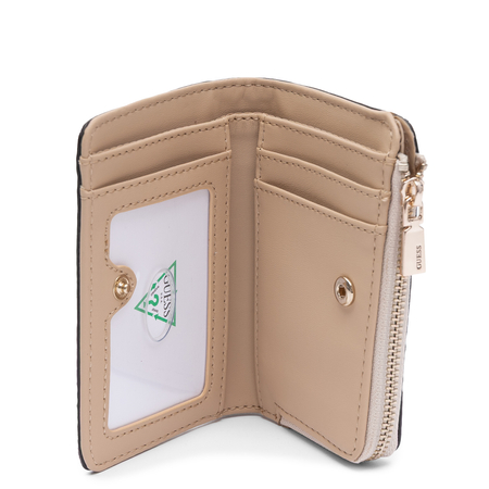 Guess Elegancki Zapinany Na Zamek Portfel Damski Beżowy SWPD2222156-BONE