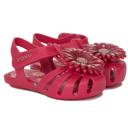 Zaxy Daisy Baby Children's Sandals with Velcro Dark Pink