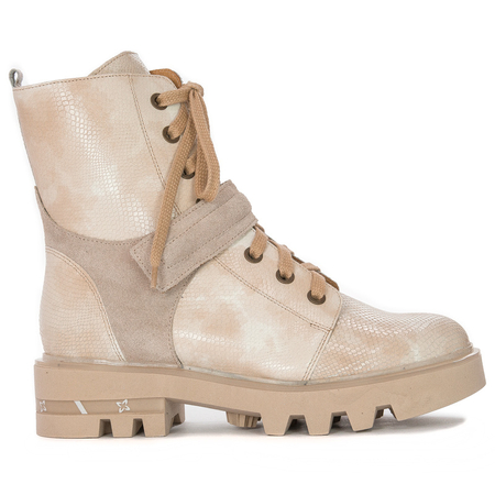 Maciejka Beige Lace-up Boots 05219-04/00-3