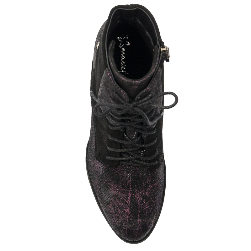 Maciejka 06193-01/00-7 Women's burgundy  and black Leather Boots