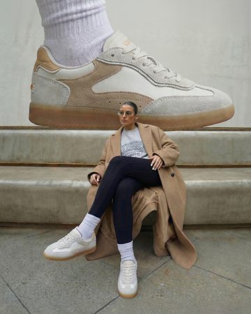 Hoff Skórzane Welurowe Sneakersy Unisex Park Beige 12519020