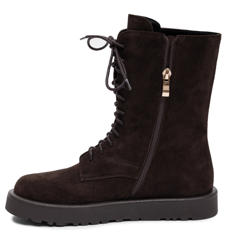 Maciejka Women's Suede Lace-Up Ankle Boots Deep Chocolate K7807-02/00-7